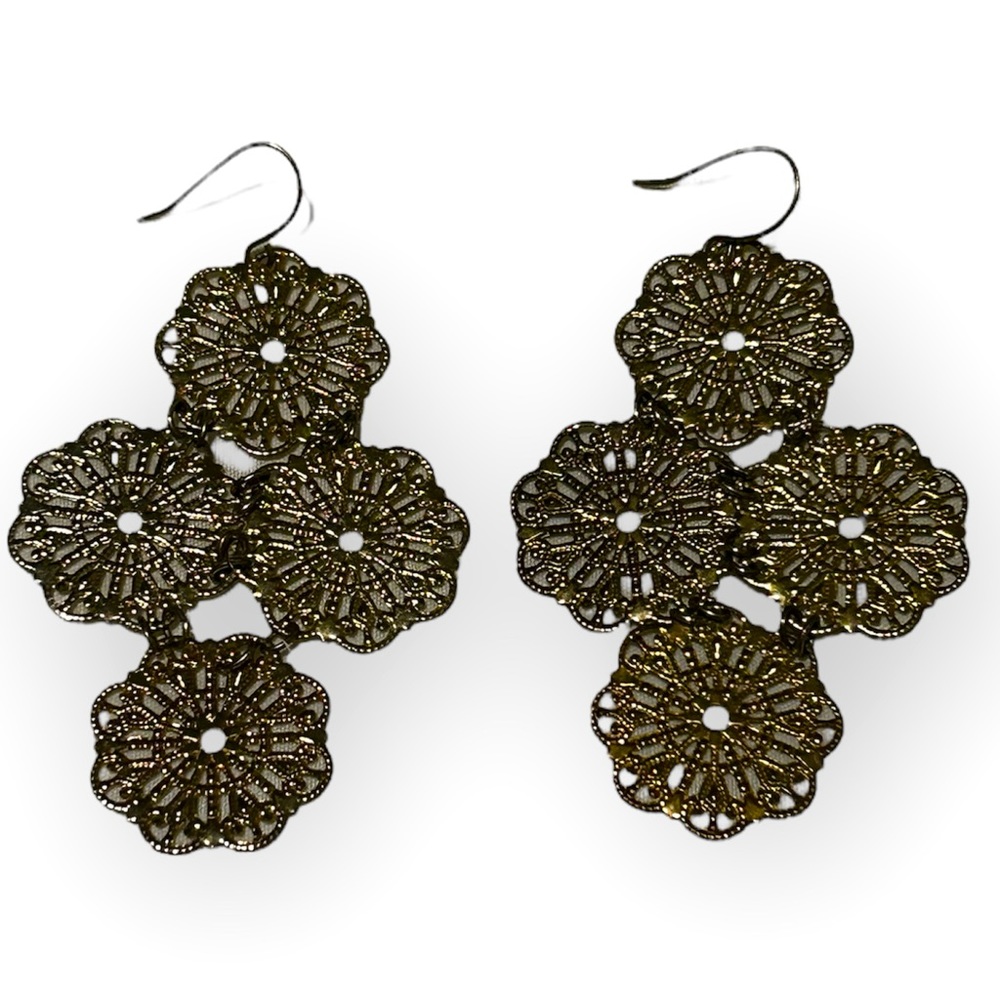 Mandala gold earrings.